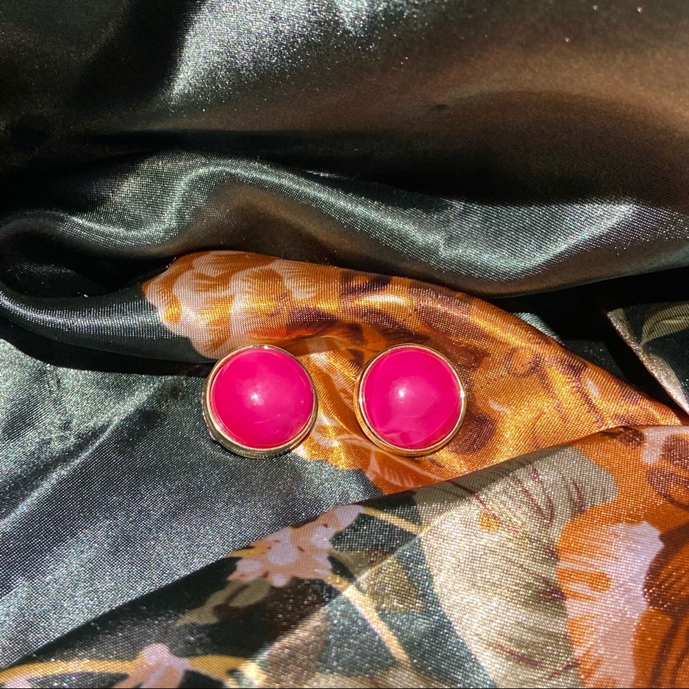 Vintage Hot Pink Clip ons